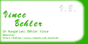 vince behler business card